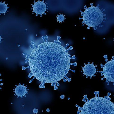 Virus on Black Background